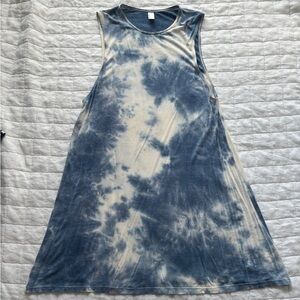 American Apparel y2k Blue/White Tie Dye Dress Small